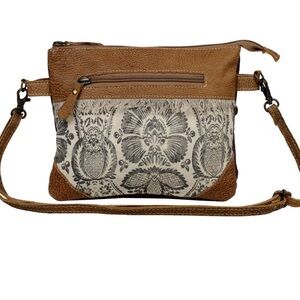 Myra Crossbody Leather / Canvas Purse. Myra shoulder Crossbody purse. NWT